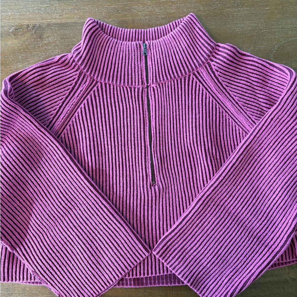 Free People Purple Ribbed Sweater
